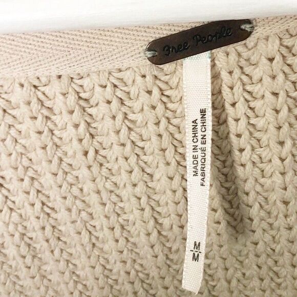 Free People All Day Long V Neck Knit Sweater Size Medium OB1059892 - Picture 6 of 12